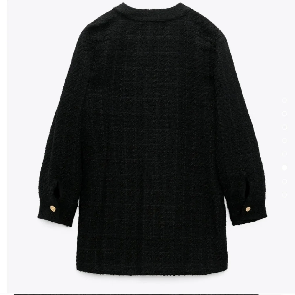 Zara * Textured Tweed Black Blazer Dress - Picture 9 of 10